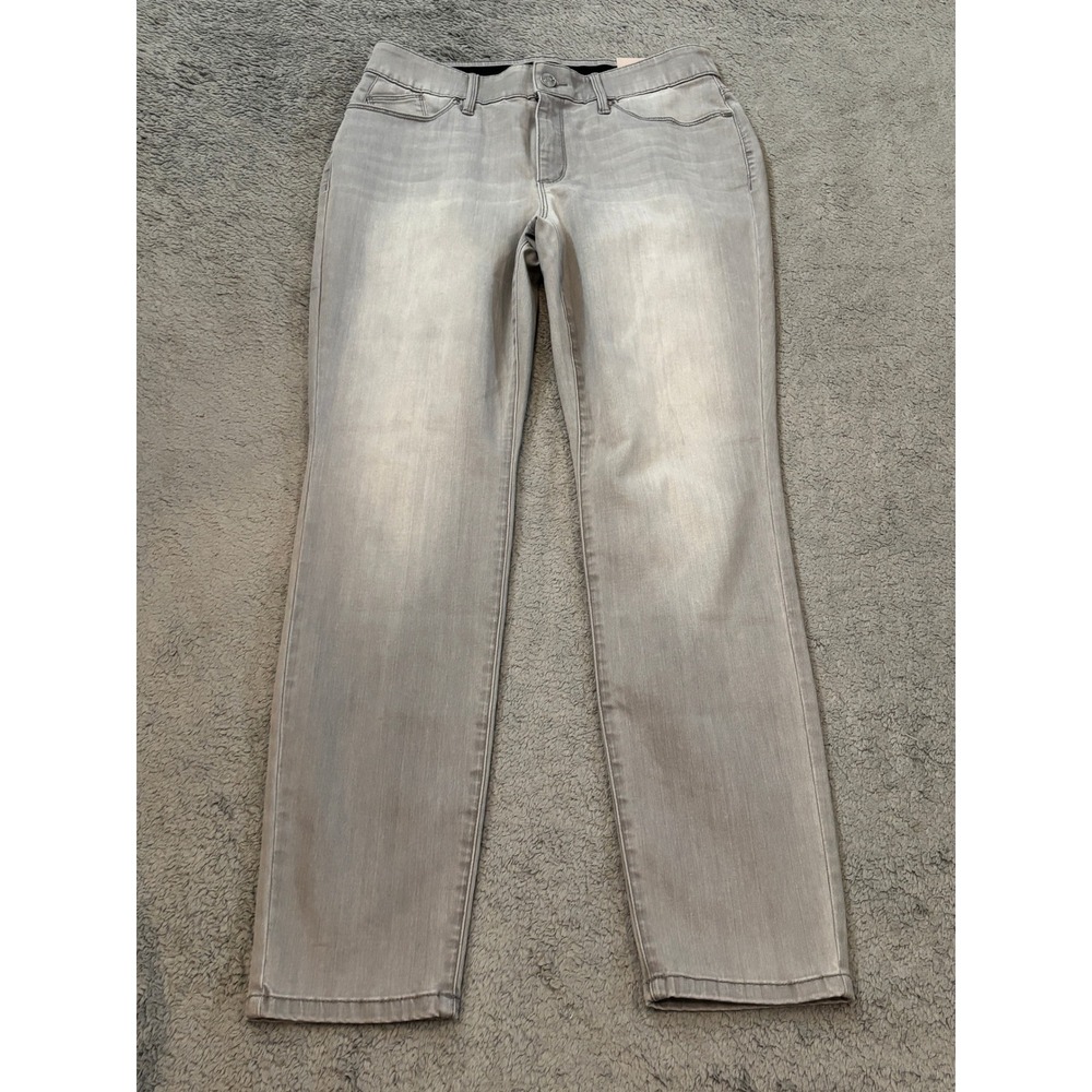Chicos Grey Stretch Denim Jeggings Slim Leg Pants Size 0.5R US 6R New